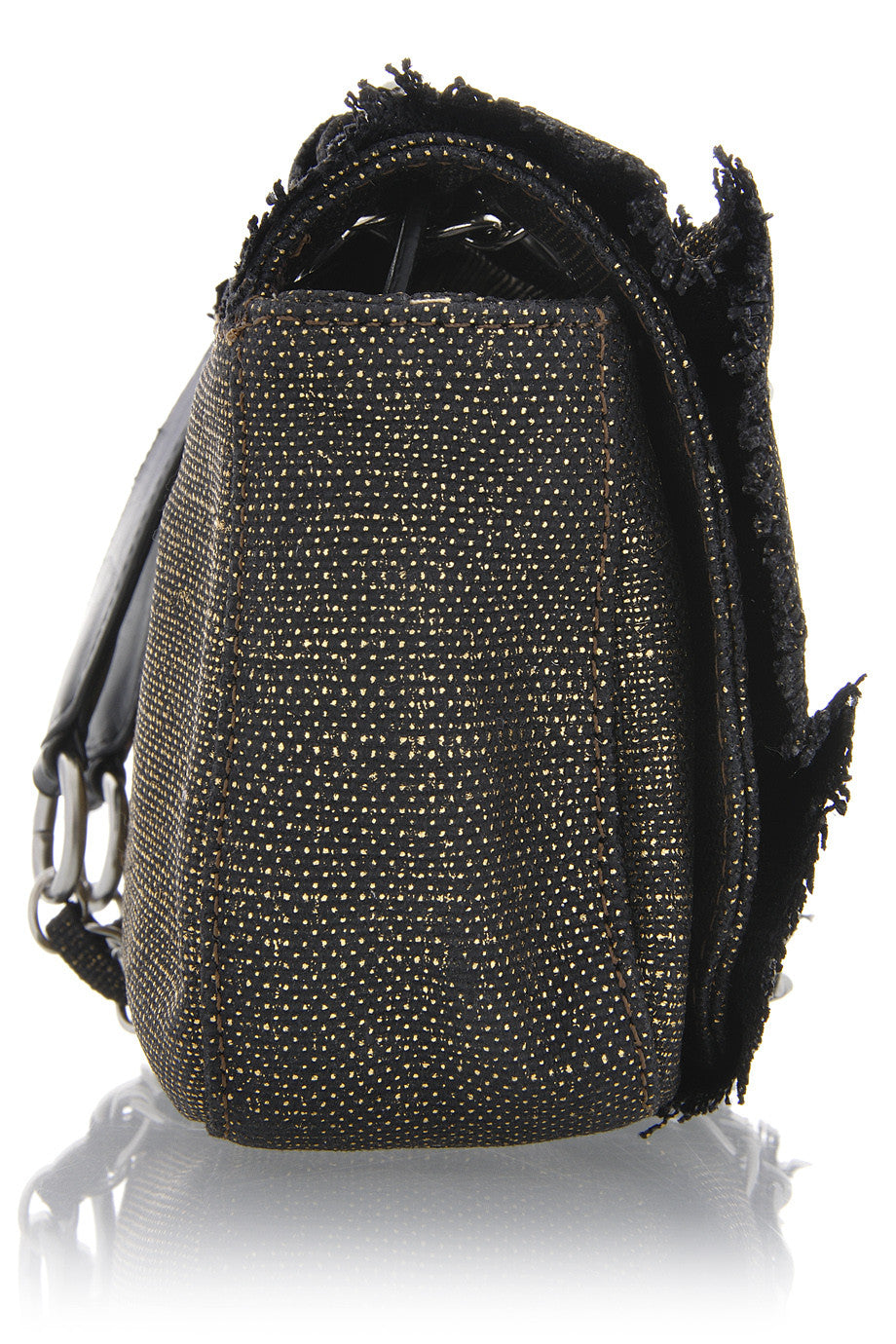 CAN-CAN Khaki/Grey Ruffle Shoulder Bag