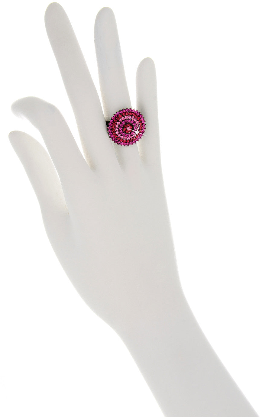 Φούξια Δαχτυλίδι με Κρύσταλλα - Vanity Her | Κοσμήματα