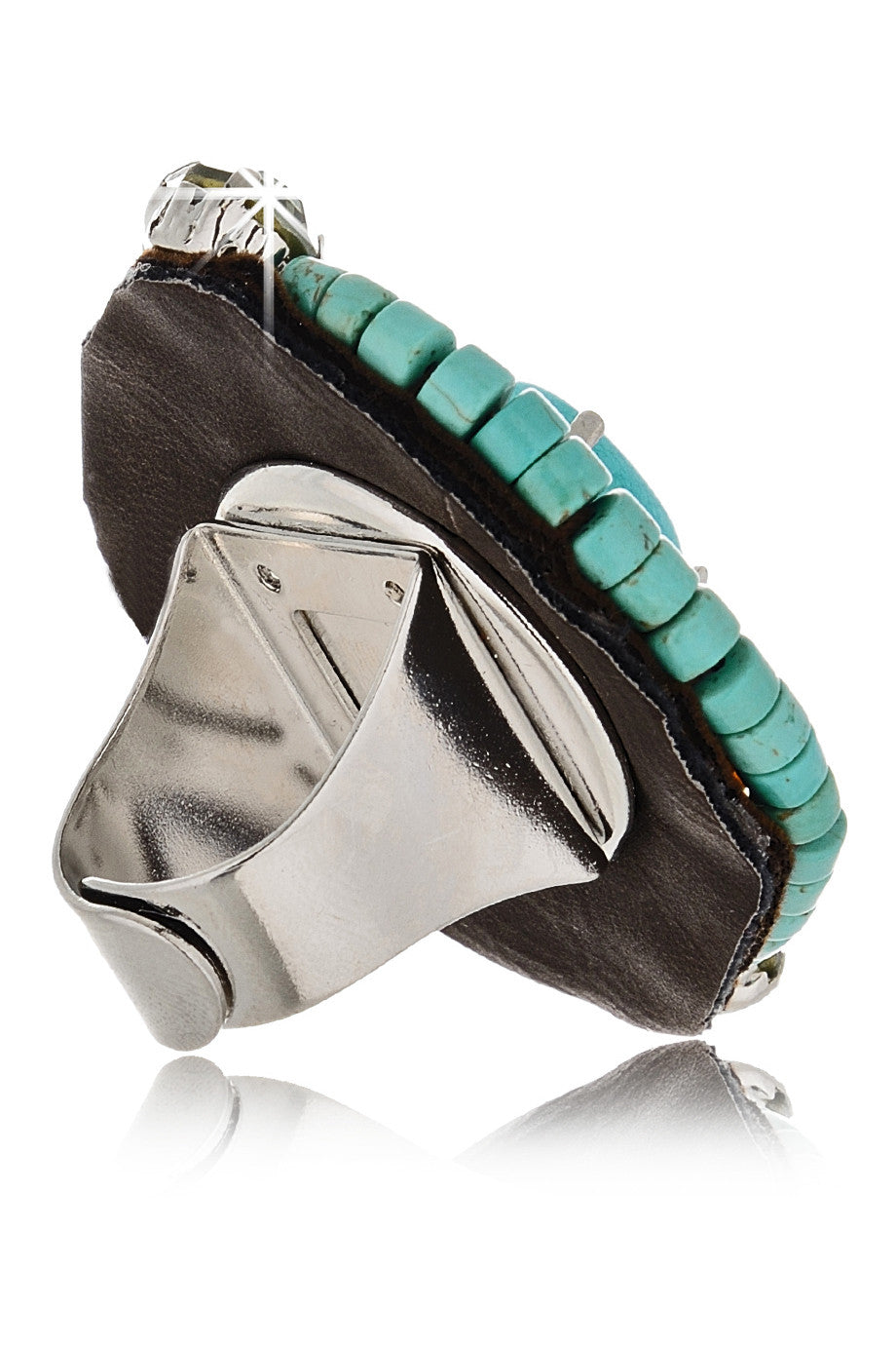 Τιρκουάζ Δαχτυλίδι με Κρύσταλλα - Vanity Her | Κοσμήματα