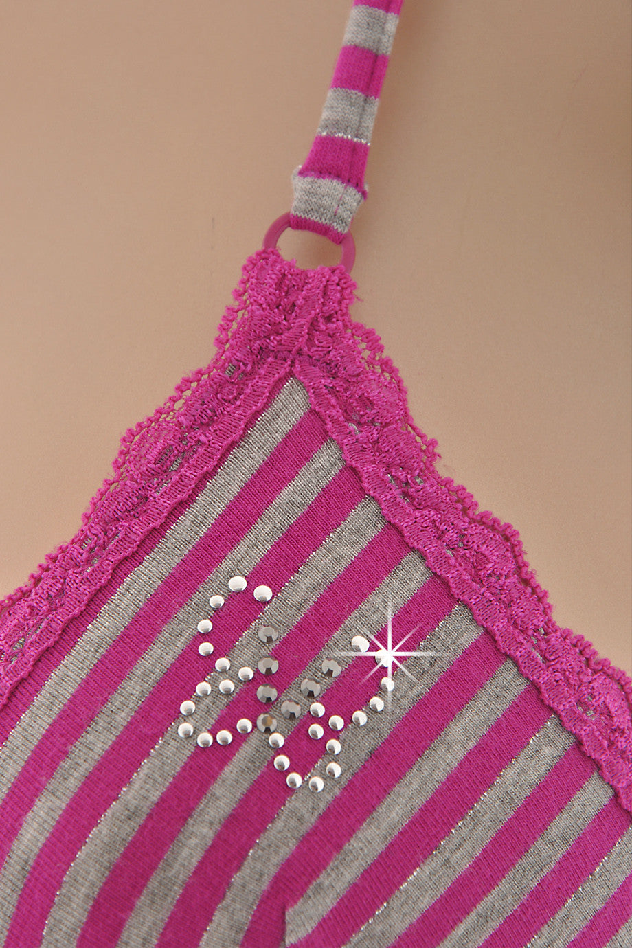 Φούξια Σουτιέν με Ασημένιες Ρίγες - Verdissima | Γυναικεία Εσώρουχα