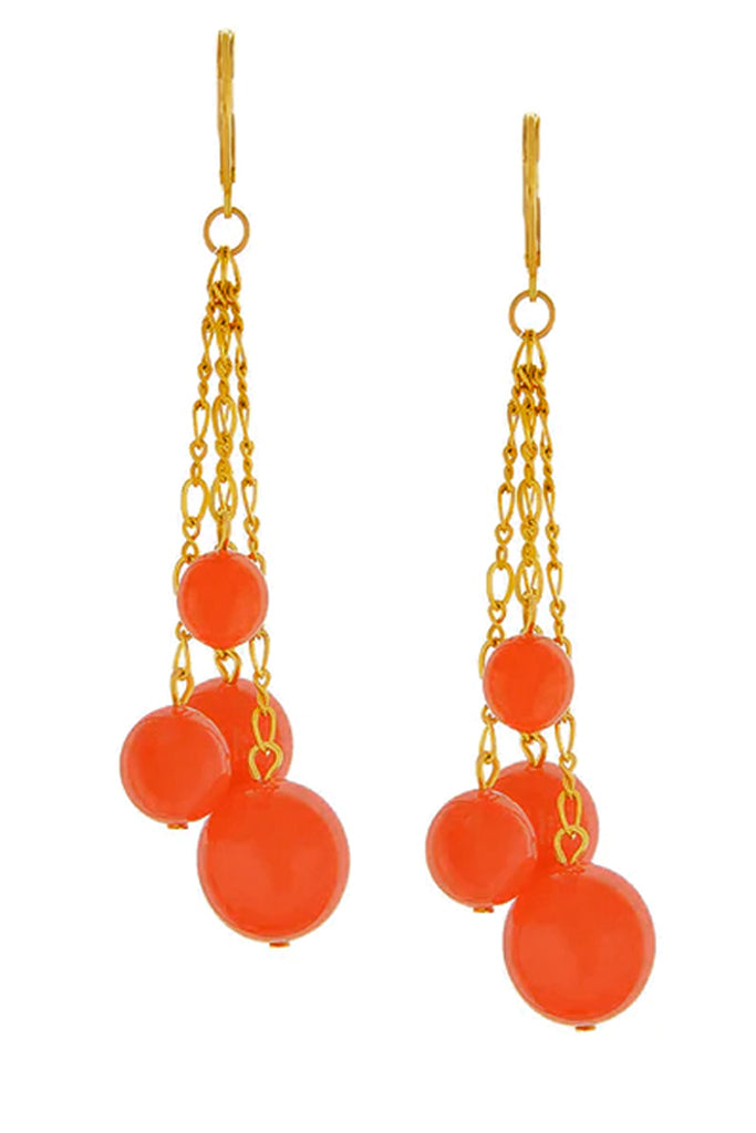 Coral Beaded Earrings