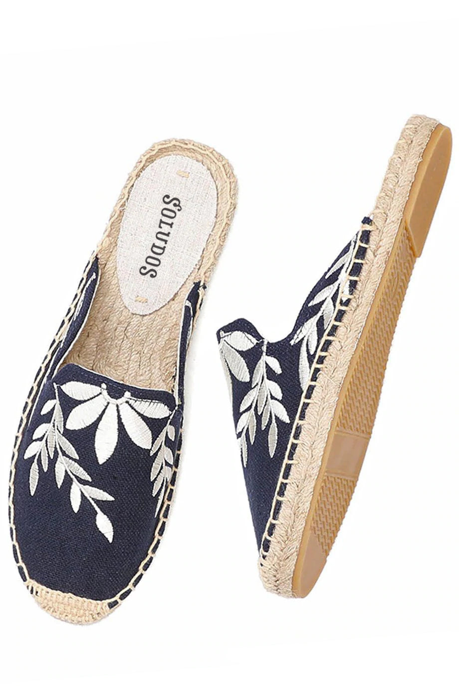Sarlina Blue Multicolor Espadrilles with Embroidery