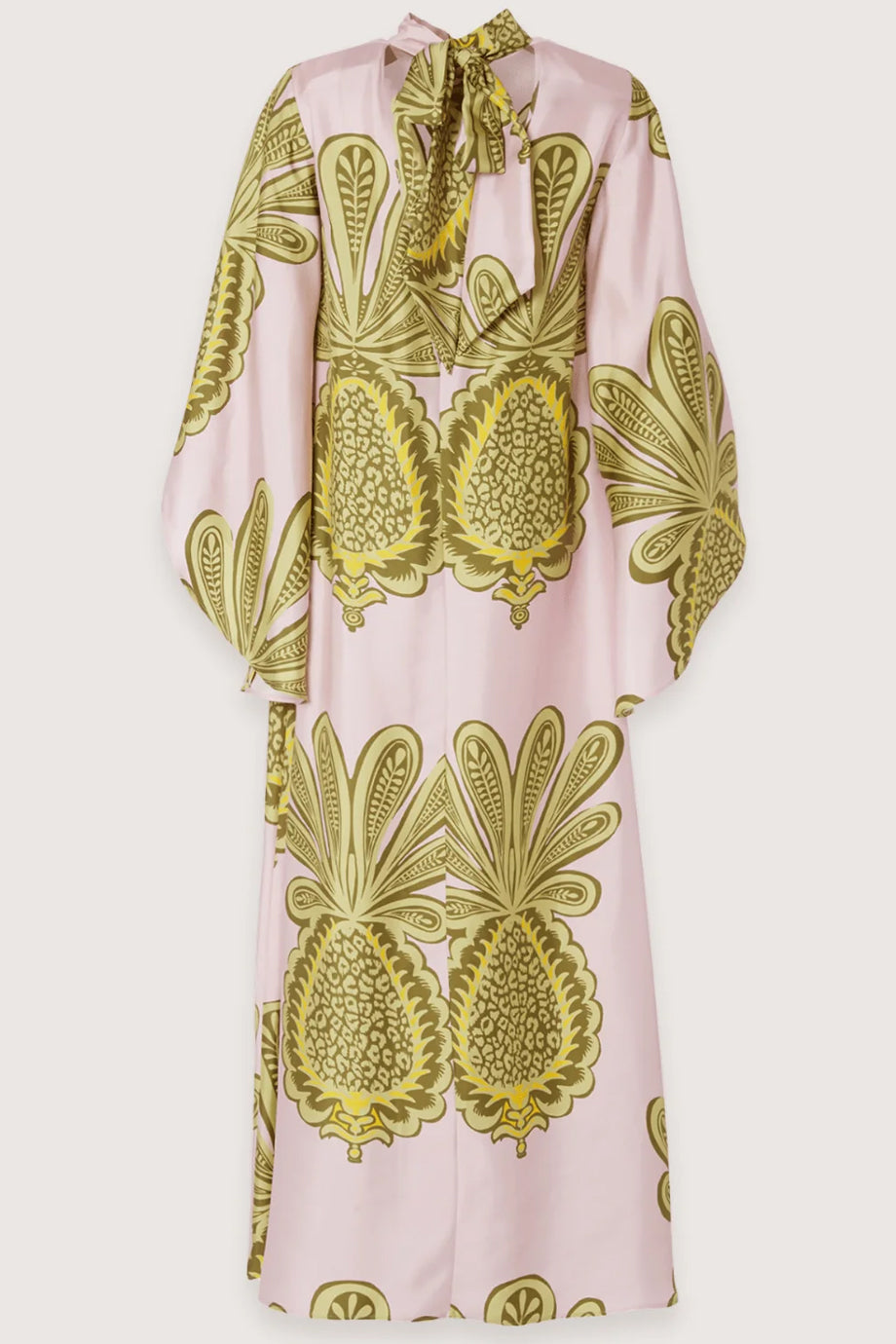 Esmea Printed Long Kaftan Dress with Halter Neck and Wide Sleeves