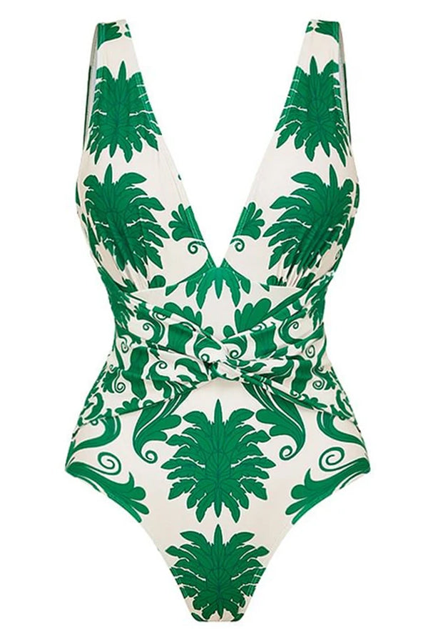Verde Palma Ολόσωμο Μαγιό και Παντελόνα Παρεό Σετ | Μαγιό - Ολόσωμα - Swimwear One Piece | Verde Palma One Piece Swimsuit and Pareo Set