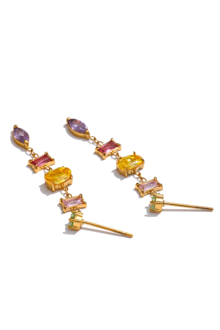 Cyrise Μακριά Σκουλαρίκια με Πολύχρωμα Κρύσταλλα | Σκουλαρίκια - Earrings | Cyrise Multicolor Crystal Drop Earrings