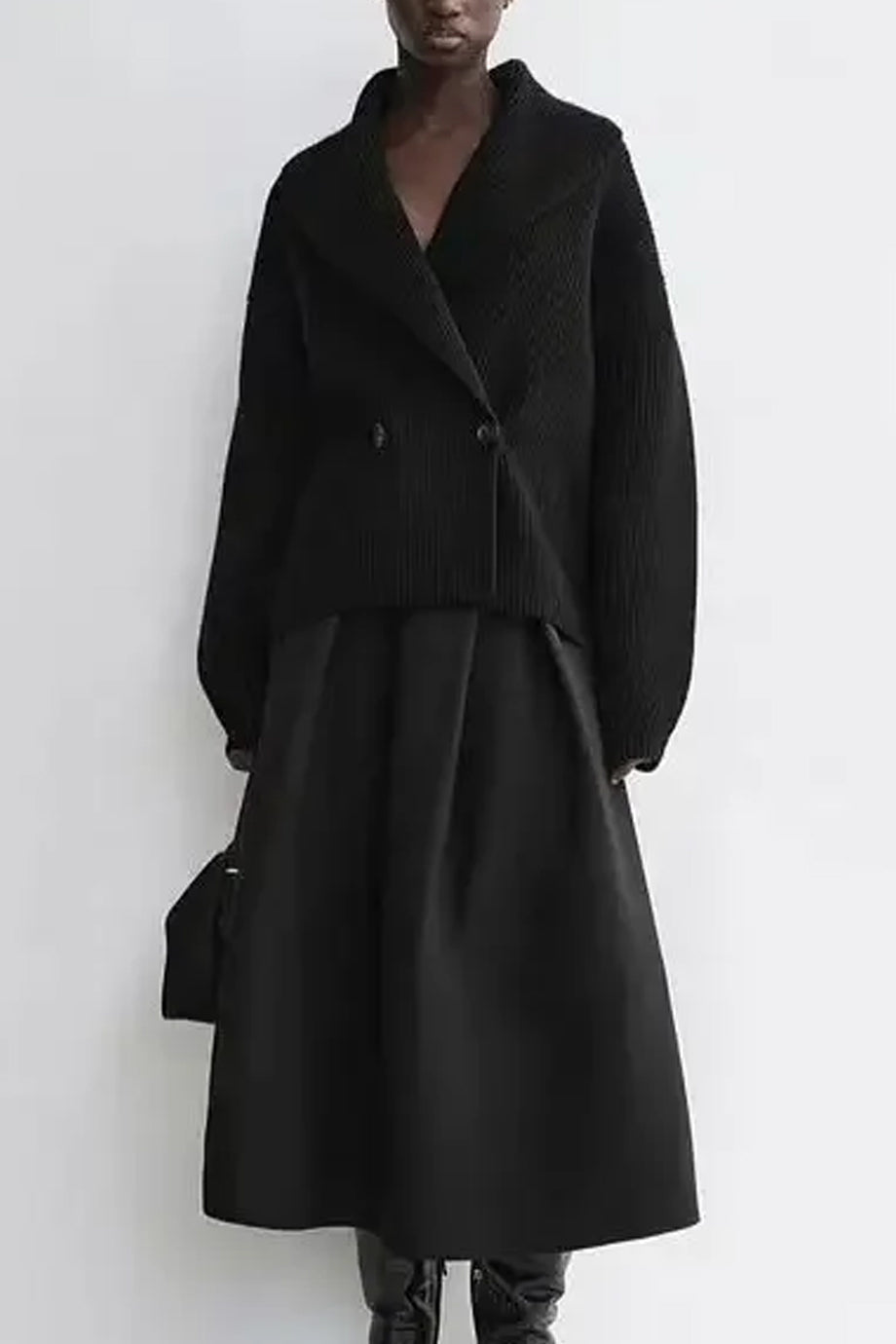 Nerisse Πλεκτή Φαρδιά Ζακέτα με Γιακά | Ζακέτες Πλεκτά Knitwear Cardigans | Nerisse Knit Cardigan with Wide Collar