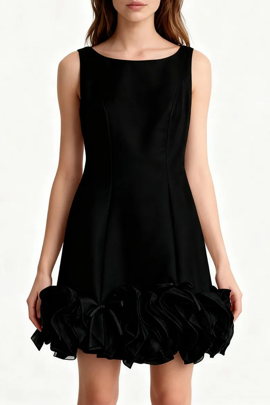 Cameo Mini Dress with Flower Hem