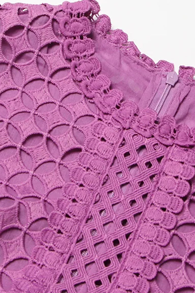 Veratia Μωβ Φόρεμα με Δαντέλα | Φορέματα Dresses |Veratia Purple Lace Cutout Dress