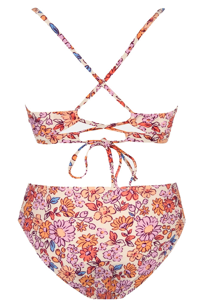 Riaga Pink Floral Print Bikini Swimwear