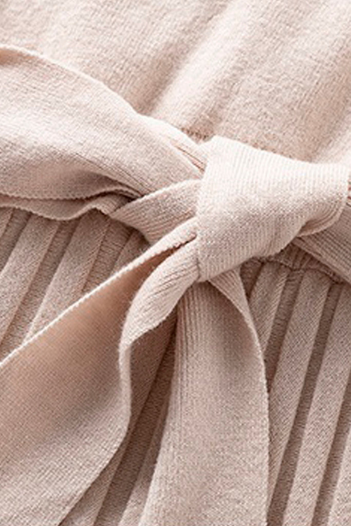 Ursa Ivory Knit Dress with Pleats